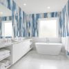 SOFT WASHED IKAT — Powder Blue & White Ikat Wallpaper Pattern | Wall Treatments by ELLE WALLS