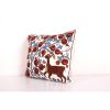 Suzani Pillow Cases Fashioned from a Vintage Suzani, Deer Pi | Cushion in Pillows by Vintage Pillows Store