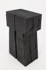 Sculptural Charred Wood Side Table in Solid Wood | Tables by Logniture