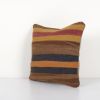 Anatolian Striped Kilim Pillow, Wool Organic Cushion Cover 1 | Pillows by Vintage Pillows Store
