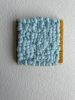 Woven Tile- Fluff- Mustard and Sky Blue | Wall Sculpture in Wall Hangings by Mpwovenn Fiber Art by Mindy Pantuso