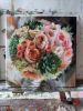 Bridal flowers bouquet art canvas painting original, Custom | Oil And Acrylic Painting in Paintings by Natart. Item made of canvas with synthetic