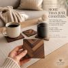 Walnut Wood Veneer Coasters, Geometric Marquetry Drinkware Set, Natural Home Decor (Set of 4) | Tableware by Vesta Corte