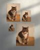 Brown Tabby Cat Art Print, Warm Toned Cozy Wall Art, Giclée Paper Painting | Prints in Paintings by The Ugly Cat Studio