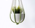 Tassel-Free Macrame Plant Hanger – Apple Green – 26” Hand-Dyed Indoor Planter | Plants & Landscape by Freefille
