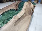 Living Room Epoxy Resin River Table, Live Edge Walnut Dining | Dining Table in Tables by LuxuryEpoxyFurniture. Item made of wood with synthetic