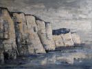 Falaises / Cliffs | Oil And Acrylic Painting in Paintings by Sophie DUMONT.. Item made of canvas works with contemporary & coastal style