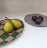 Green Check Oval Serving Platter | Serveware by Rosie Gore. Item made of ceramic