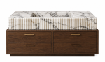 Fluted Calacatta Viola Marble Sink with Wood Vanity | Water Fixtures by Vero Marble