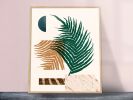 Botanical Collage Print with Minimalist Abstract Geometric | Prints by Capricorn Press. Item composed of paper compatible with boho and minimalism style
