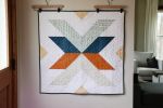 Modern Handmade Baby Quilt - Floral X Pattern | Linens & Bedding by Hazel Oak Farms. Item made of cotton