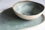 Turquoise  handmade breakfast bowl, natural minimal nordic | Dinnerware by Laima Ceramics. Item composed of stoneware in minimalism or rustic style