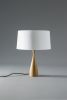 Modern Wood Table Lamp with Shade | Lamps by Manuel Barrera Habitables. Item composed of wood and cotton