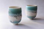 Reef Turquoise porcelain ceremonial cup / tumbler, minimal | Drinkware by Laima Ceramics. Item composed of ceramic compatible with minimalism and contemporary style