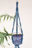 Indigo Dyed Double Plant Hanger | Plants & Landscape by Modern Macramé by Emily Katz. Item composed of cotton