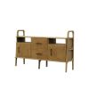 Scandinavian media cabinet, Mid-century modern credenza | Media Console in Storage by Plywood Project. Item composed of birch wood in minimalism or mid century modern style