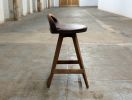Mid-Century Modern Swivel Counter Stool – Solid Wood Tractor Seat Bar Stool with Cushion, Made to Order, Made in USA | Chairs by Marco Bogazzi