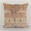 Square Turkish Carpet Rug Pillow, Sand Designer Cushion | Sham in Linens & Bedding by Vintage Pillows Store. Item made of cotton with fiber