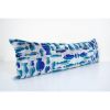 Extra Long Silk Ikat Velvet Pillow with Fish Motif | Sham in Linens & Bedding by Vintage Pillows Store. Item made of cotton