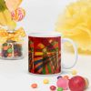 Coffee Mug - Solar Burst - Colourful Geometric Abstract | Work by Eman's Gallery