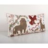 Extra Long Animal Pictorial Lion Cushion, Kingsize Suzani Be | Pillows by Vintage Pillows Store