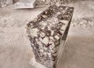 Calacatta Viola Marble Pedestal Sink, Customizable Natural Stone | Water Fixtures by AEGEAN MARBLE ARTISAN ATELIER