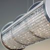 Crystal Cage LED Linear Suspension Aluminum | Chandeliers by Michael McHale Designs. Item made of steel & glass