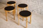 Black and Gold Round Modern Side Table | Waverly | Tables by Alabama Sawyer