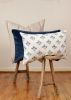 White & Blue French Floral Lumbar Pillow 14x22 | Pillows by Vantage Design