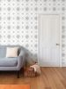 Trellis - Violet and Aster - Greyscale - Medium Print | Wallpaper in Wall Treatments by Sean Martorana. Item composed of paper