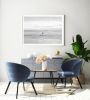 Black & white beach photography print, 'Monochrome Swimmer' | Photography by PappasBland. Item composed of paper in minimalism or contemporary style