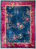 GLOWING Antique Art Deco Asian Botanical Garden | Magenta | Area Rug in Rugs by The Loom House. Item composed of fiber