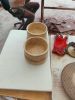 Travertine cat or dog double bowl set | Water Fixtures by AYMARBLEDESIGN LLC