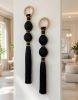 Black & Gold Macrame Wall Hanging Set – Modern Bohemian Tapestry | Wall Hangings by RavaTapestryArt