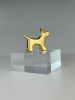 Gold Miniature Dog Sculpture | Sculptures by YENNY COCQ