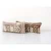 Set of Two Anatolian Oblong Rug Cushion, Pair Brown Ethnic F | Pillows by Vintage Pillows Store