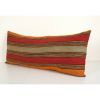 Extra Long Red Turkish Kilim Pillow Cover, Turkish Rug | Sham in Linens & Bedding by Vintage Pillows Store. Item made of fabric