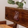 Small Wide Leather Pull [Flag End] | Hardware by Keyaiira | leather + fiber | Artist Studio in Santa Rosa. Item made of fabric with leather