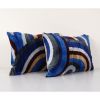 Set of Two Silk Ikat Colorful Velvet Pillow Cover - Pair Han | Cushion in Pillows by Vintage Pillows Store