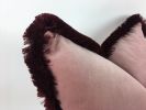 Dusty Pink Velvet Pillow - Burgundy Fringe Cushion Cover | Pillows by Velvet Fringe. Item compatible with boho and coastal style