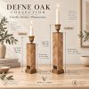Handmade Oak Candle Holders Set – Herringbone Marquetry, Christmas Presentation Box | Serving Tray in Serveware by Vesta Corte