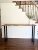 Live Edge Black Walnut Sofa Console Bar Table | Console Table in Tables by Good Wood Brothers. Item composed of walnut and metal in mid century modern or modern style