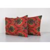 Pair Old Uzbek Trade Cloth Pillow, Set of Two Vintage Floral | Cushion in Pillows by Vintage Pillows Store