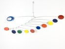 Hanging Mobile Art in Zen Style - Rainbow Mobile for Nursery | Wall Sculpture in Wall Hangings by Skysetter Designs. Item composed of metal in modern style
