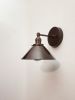 Modern Wall Grey Sconce - Industrial Light - Gunmetal Brass | Sconces by Retro Steam Works. Item made of bronze works with industrial & modern style