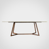 Trapeze Tr4 - Travertine Dining Table | Tables by DFdesignLab - Nicola Di Froscia. Item composed of wood & steel compatible with contemporary style