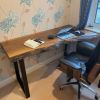 Walnut Computer Solid Wood Desk | Tables by Ironscustomwood. Item made of walnut & steel