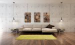 Cube Triptych artwork: Geomtric wood wall art | Wall Sculpture in Wall Hangings by Craig Forget. Item composed of wood compatible with mid century modern and contemporary style