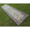 Contemporary Turkish Hallway Runner Rug With Mid Century | Rugs by Vintage Pillows Store. Item made of cotton with fiber