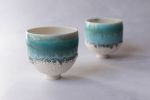 Reef Turquoise porcelain ceremonial cup, minimal nordic | Drinkware by Laima Ceramics. Item made of ceramic compatible with minimalism and contemporary style